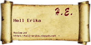 Hell Erika névjegykártya